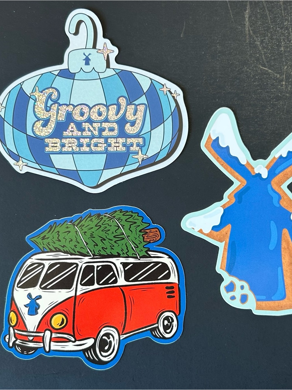 Dutch Bros blue and red holiday sticker set
